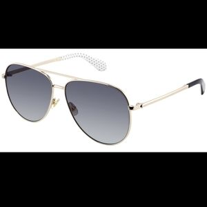 KATE SPADE Grey Pilot Polarized Aviator Sunglasses Isla 61-13-140 XL BNWT SO